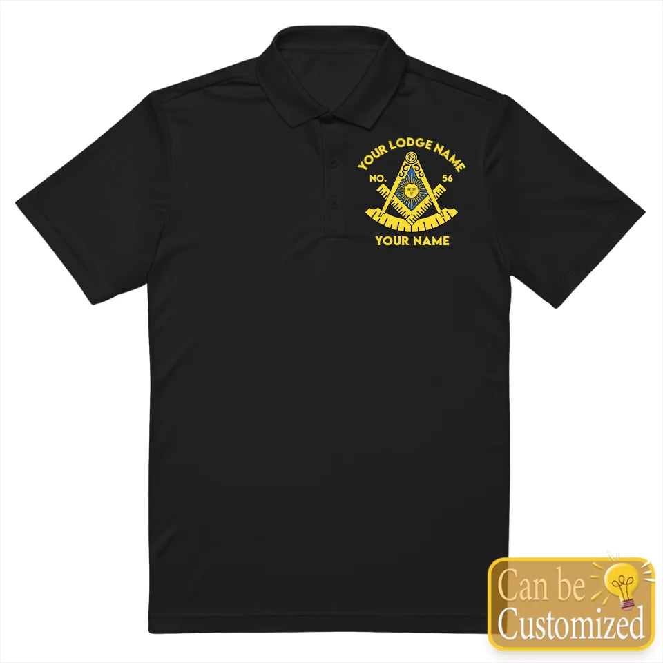 Custom Past Master Masonic Printed Polo Shirt