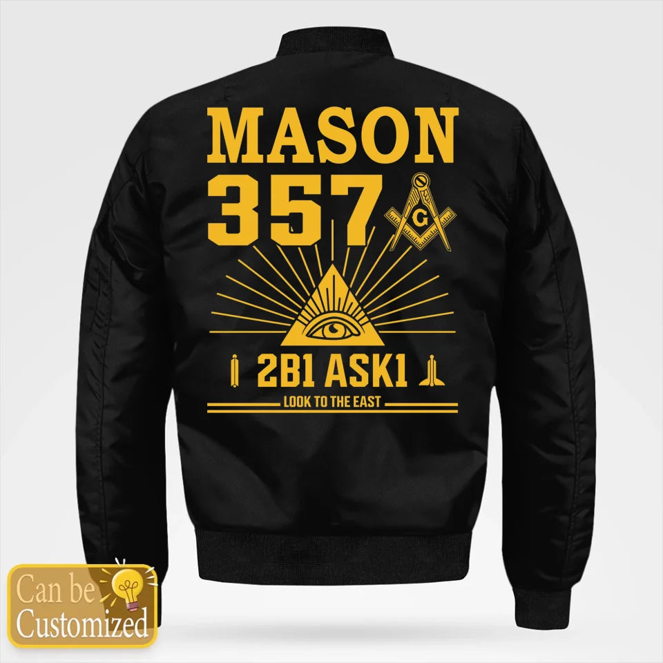 Custom Freemasonry Mason 357 Bomber Jacket
