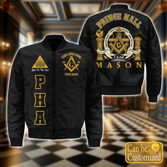 Custom Prince Hall Masons Bomber Jacket