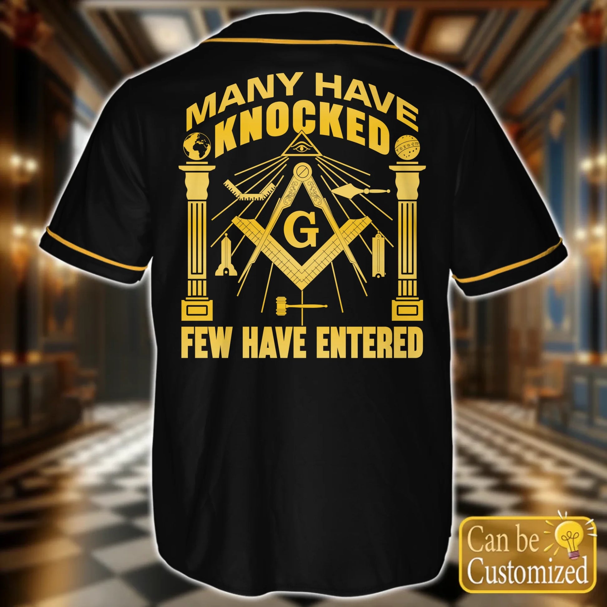 Custom Prince Hall Masons Baseball Jersey Back