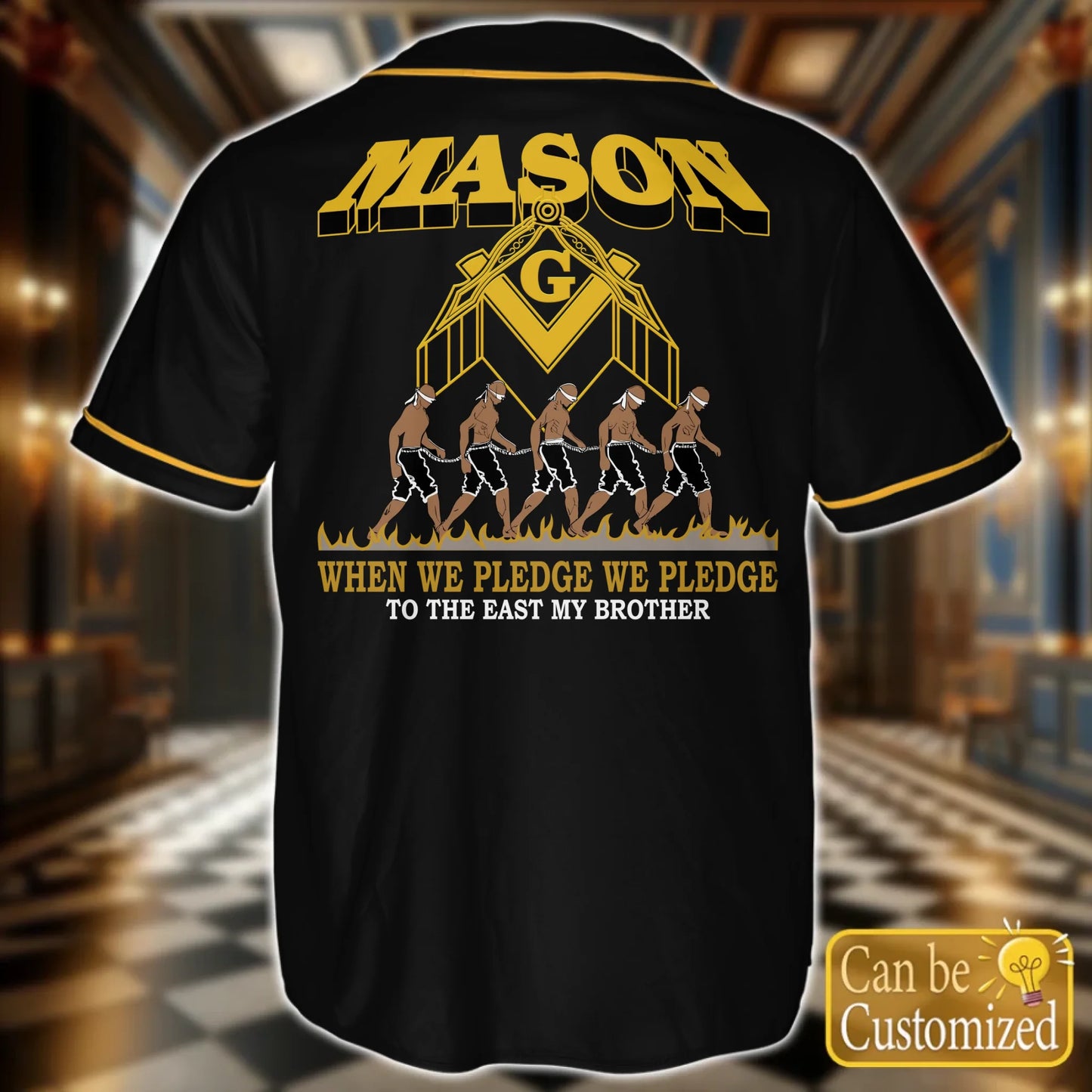 Custom Prince Hall Masons Baseball Jersey Back