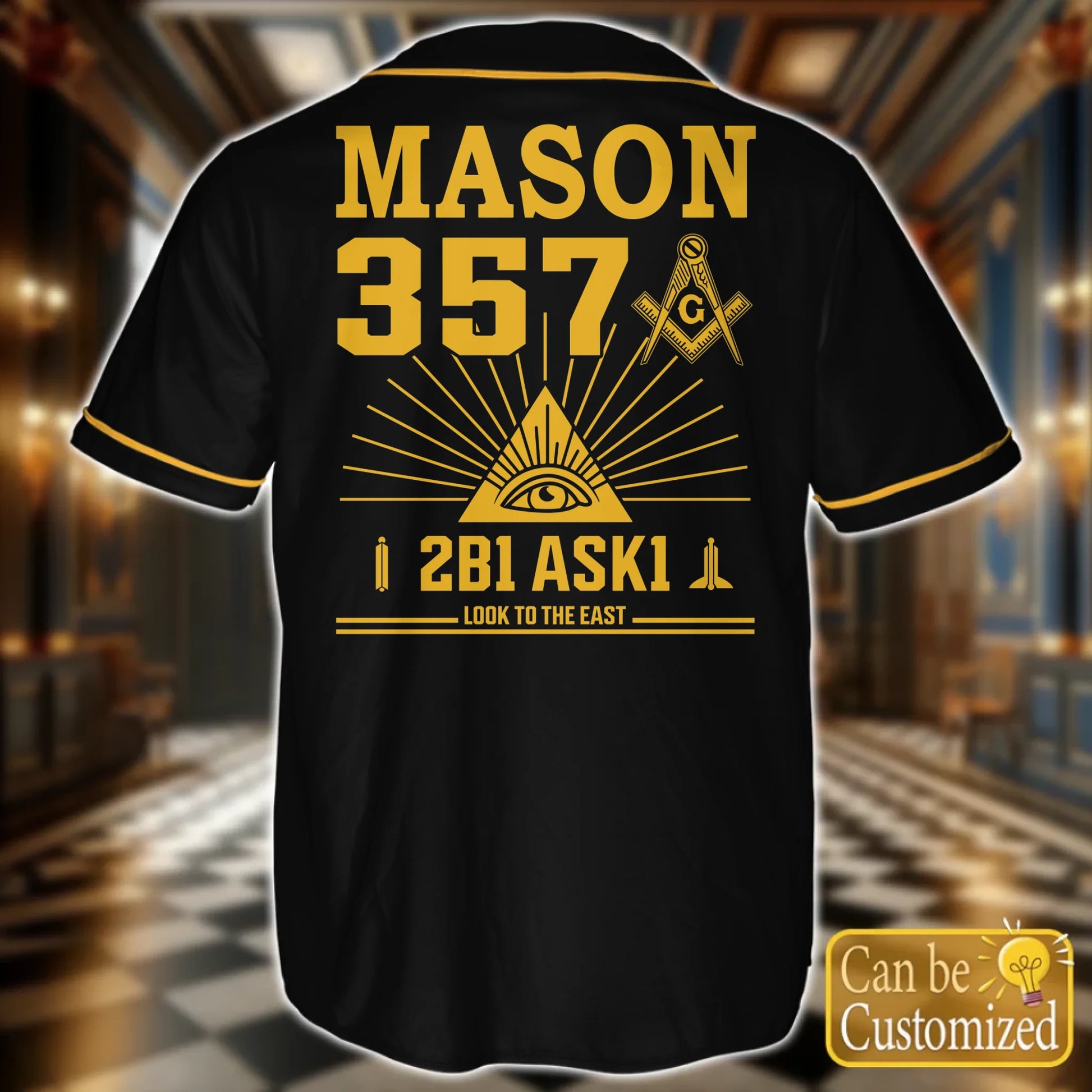 Custom Prince Hall Masons Baseball Jersey Back