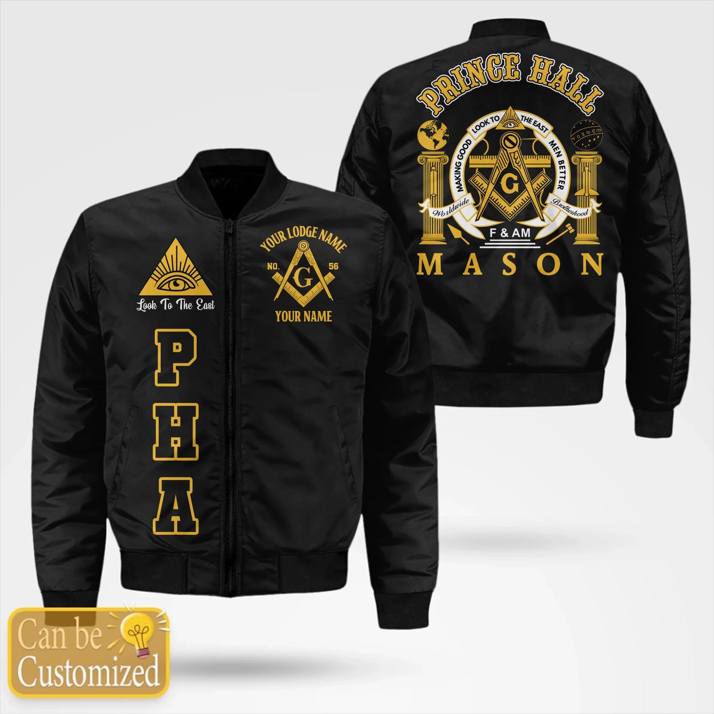 Custom Prince Hall Masons Bomber Jacket