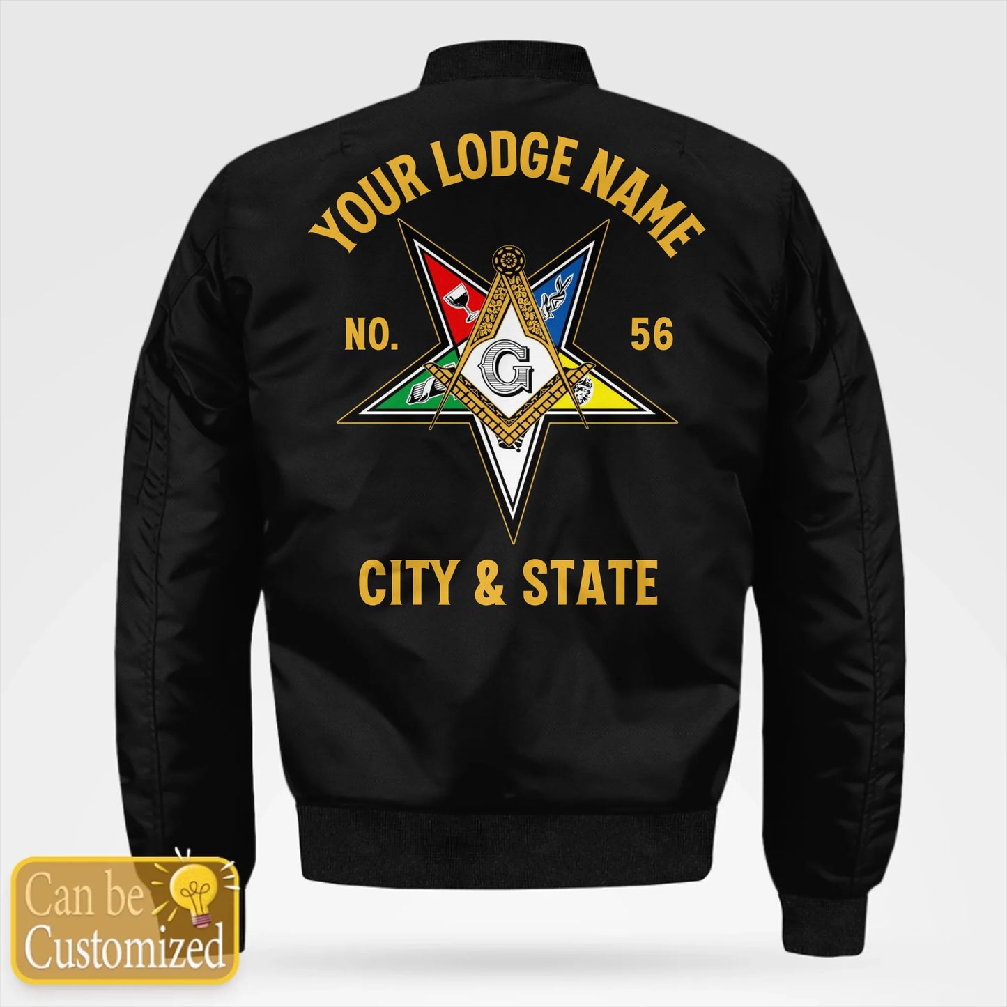 Custom Order Of The Eastern Star Masonic Bomber Jacket
