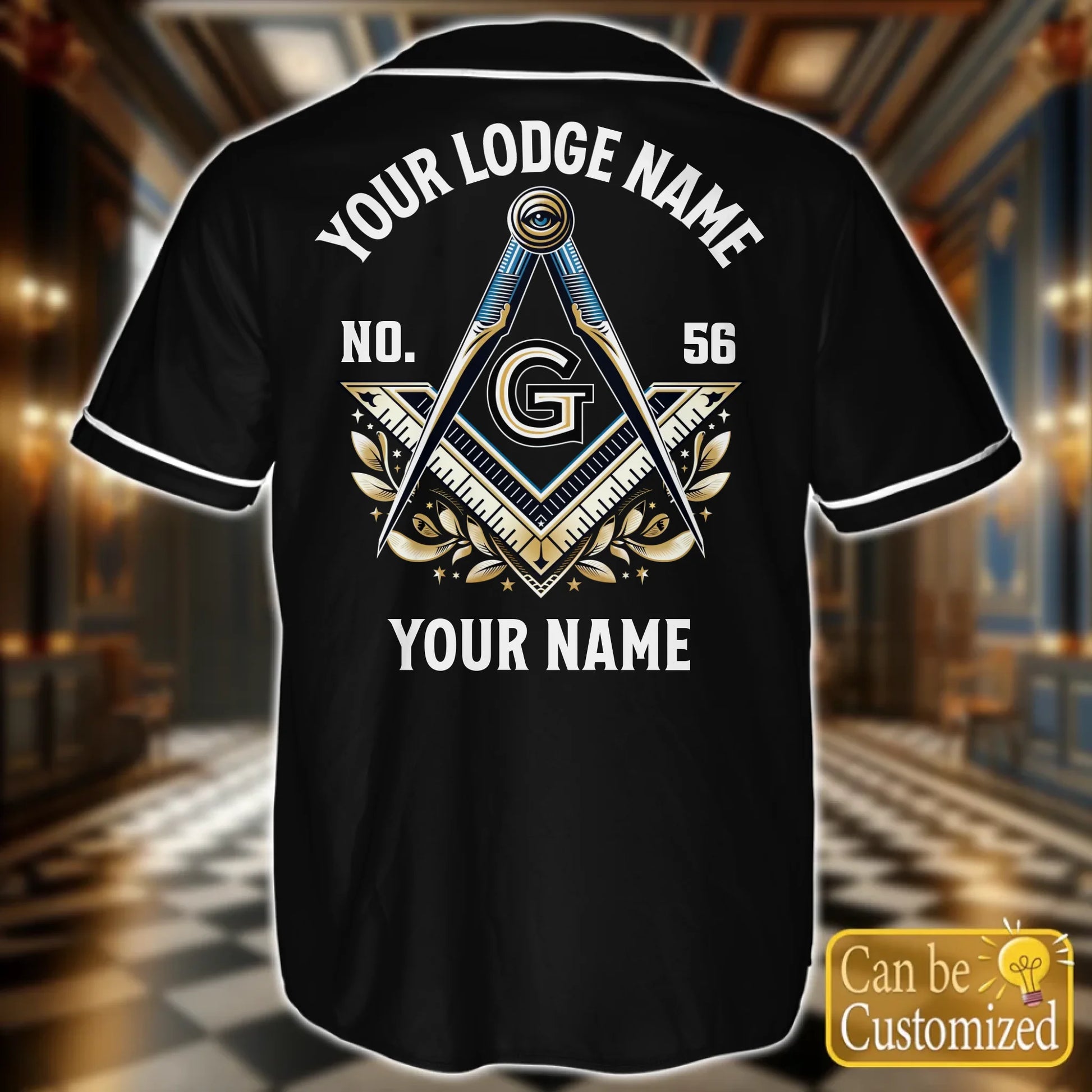 Custom  Order of the Eastern Star OES Baseball Jersey Back