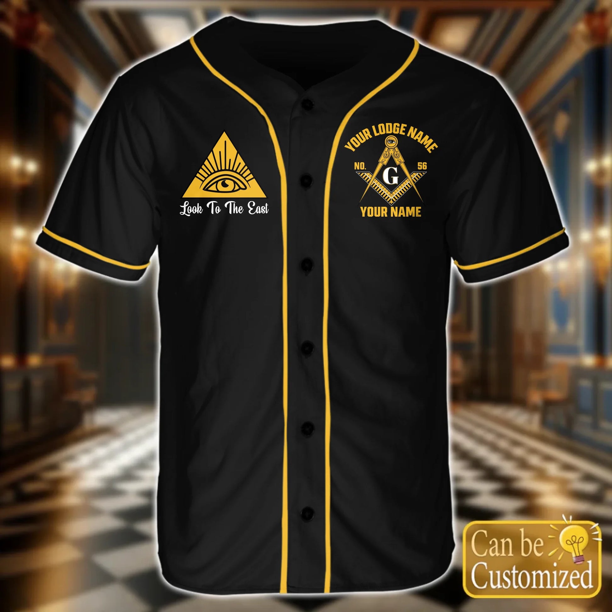 Custom Prince Hall Masons Baseball Jersey Front