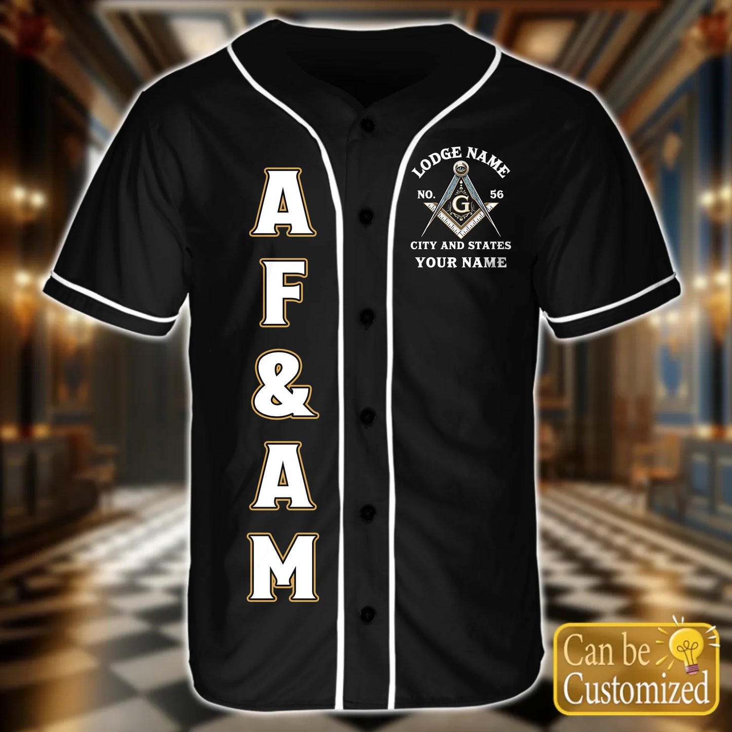 Custom  Order of the Eastern Star OES Baseball Jersey Front