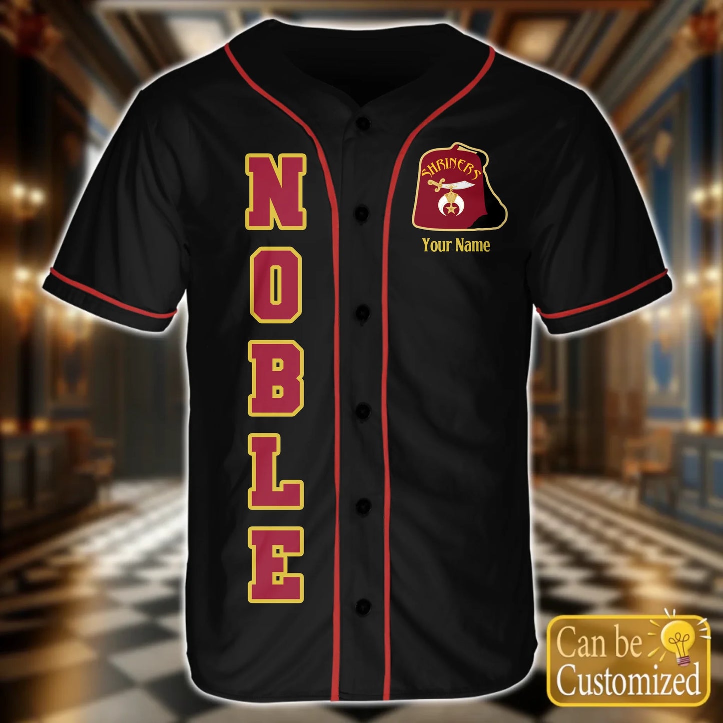 Custom Shriners Baseball Jersey Front