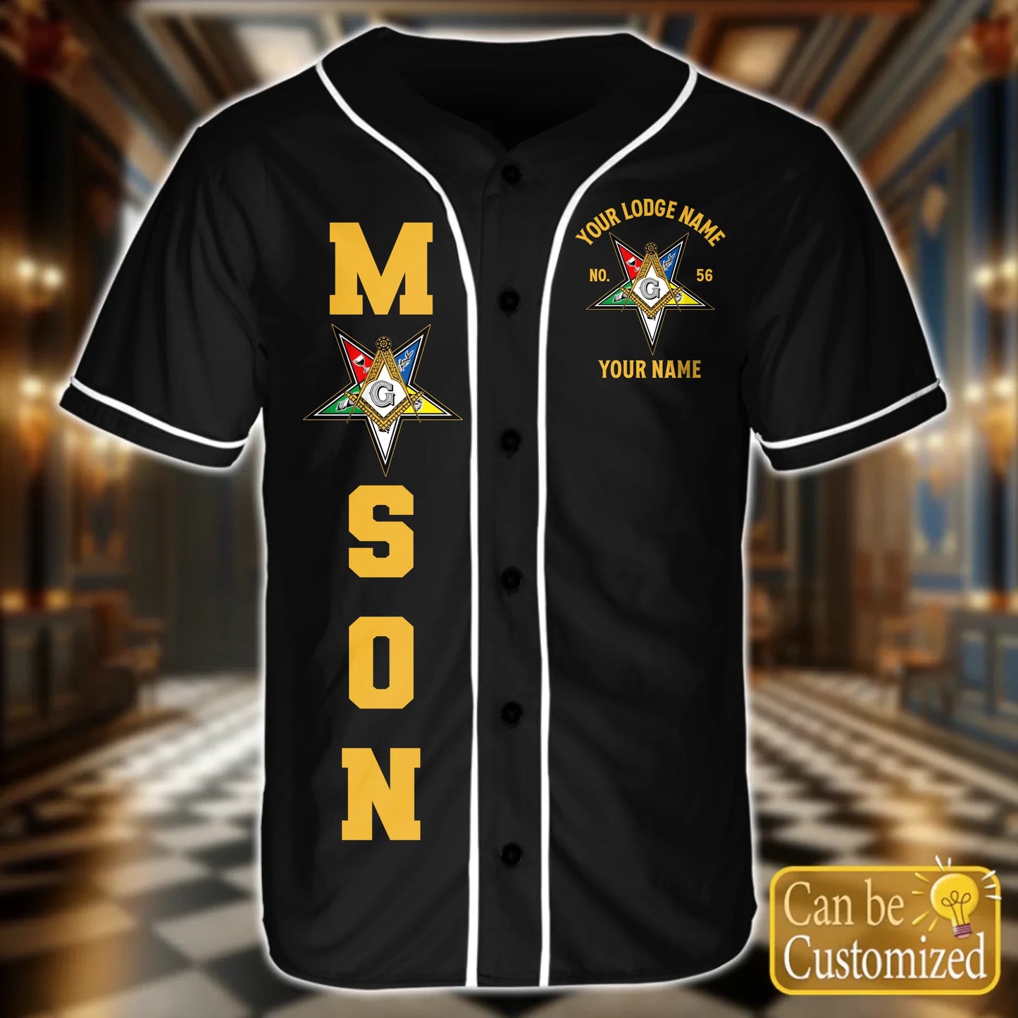 Custom  Order of the Eastern Star OES Baseball Jersey Front