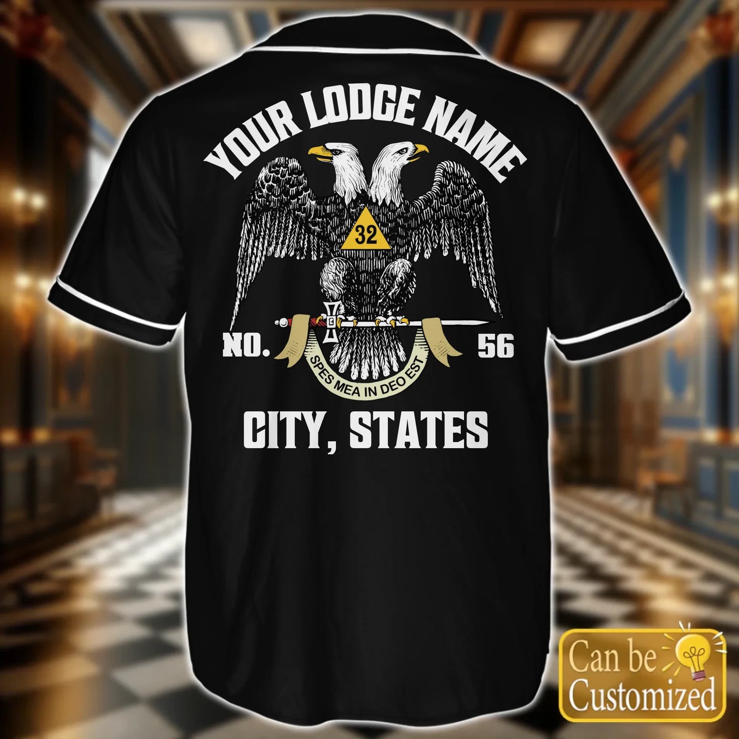 Custom Order of the Eastern Star OES Baseball Jersey Back