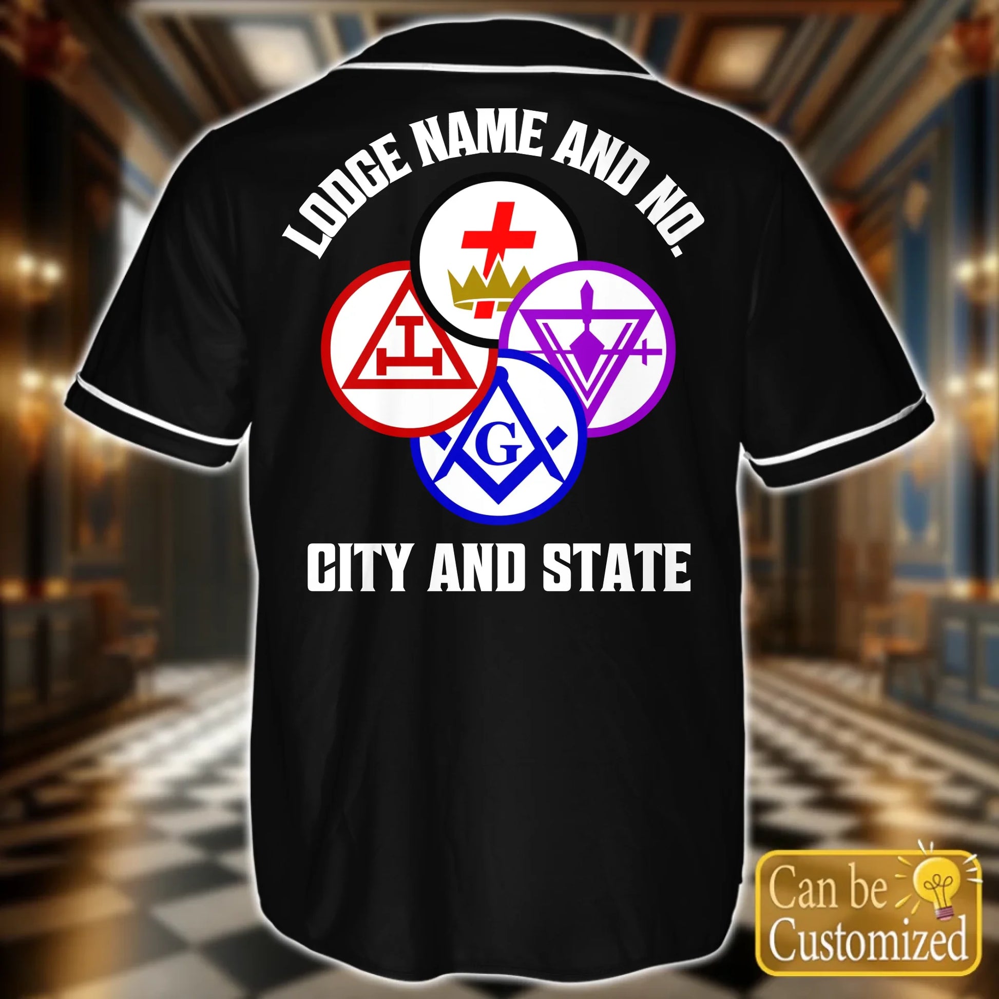 Custom  Order of the Eastern Star OES Baseball Jersey Back