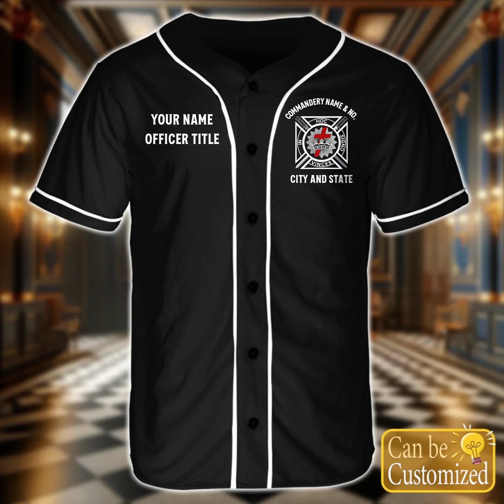 Custom  Order of the Eastern Star OES Baseball Jersey Front
