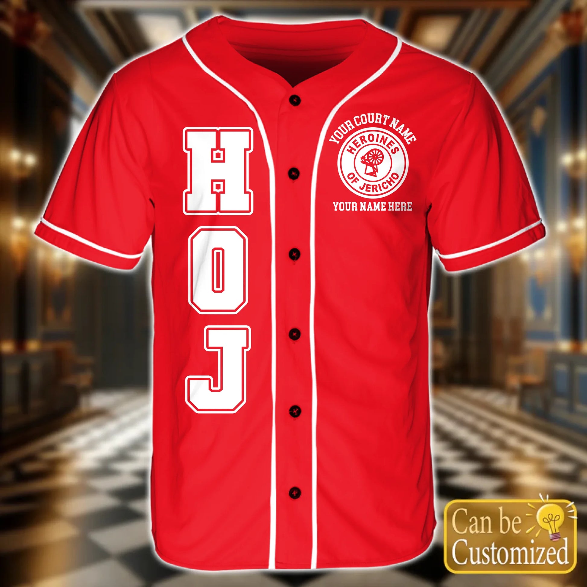 Custom  Order of the Eastern Star OES Baseball Jersey Front