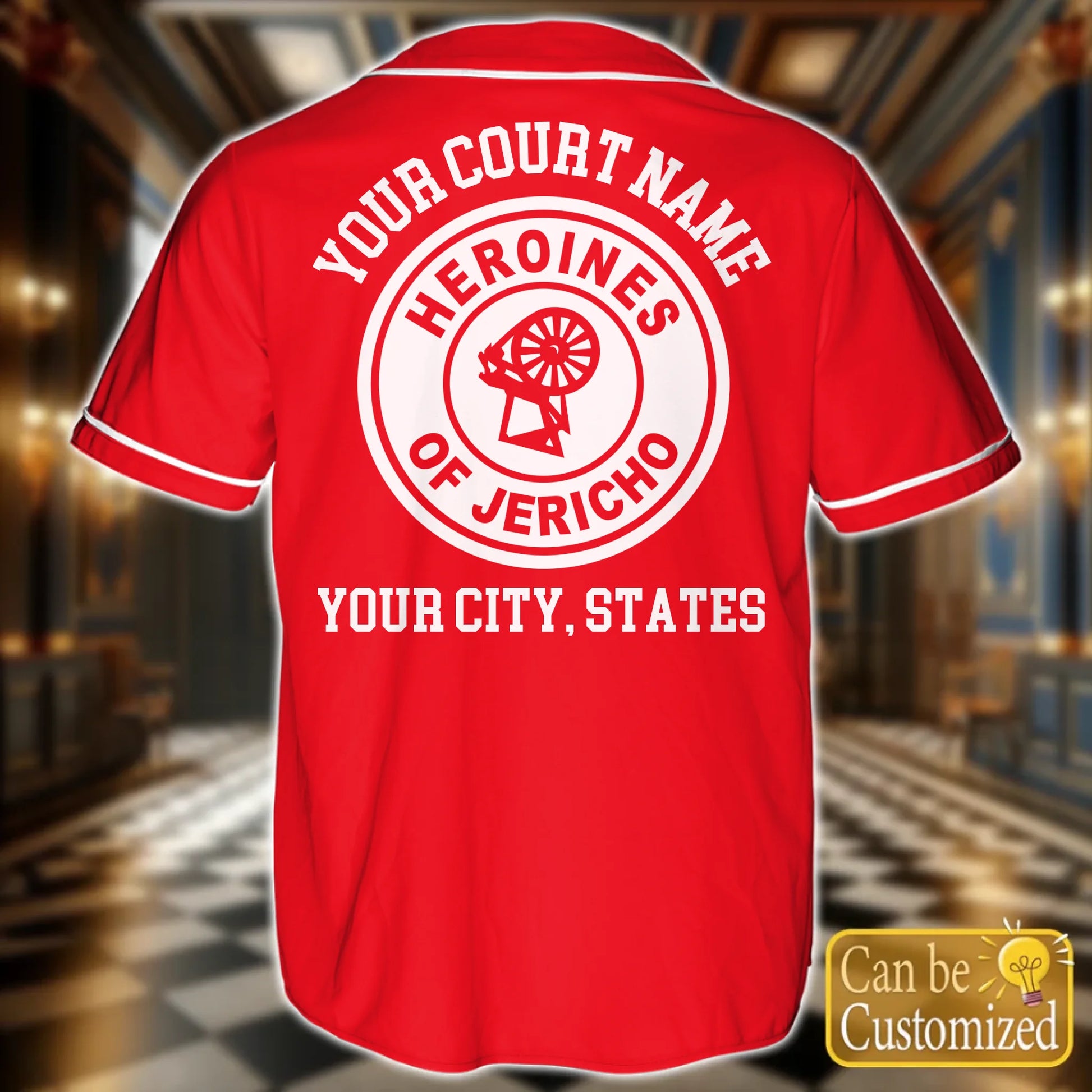Custom  Order of the Eastern Star OES Baseball Jersey Back