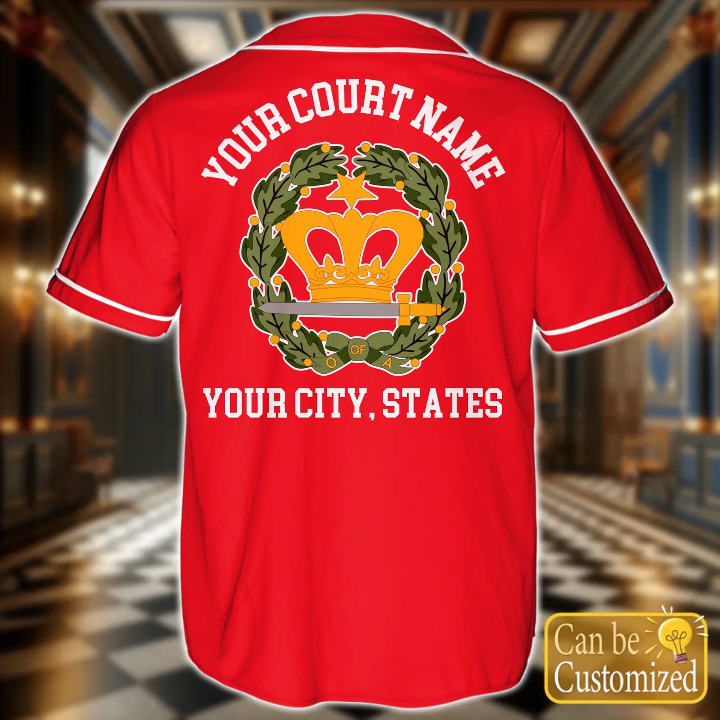 Custom Order of the Eastern Star OES Baseball Jersey Back