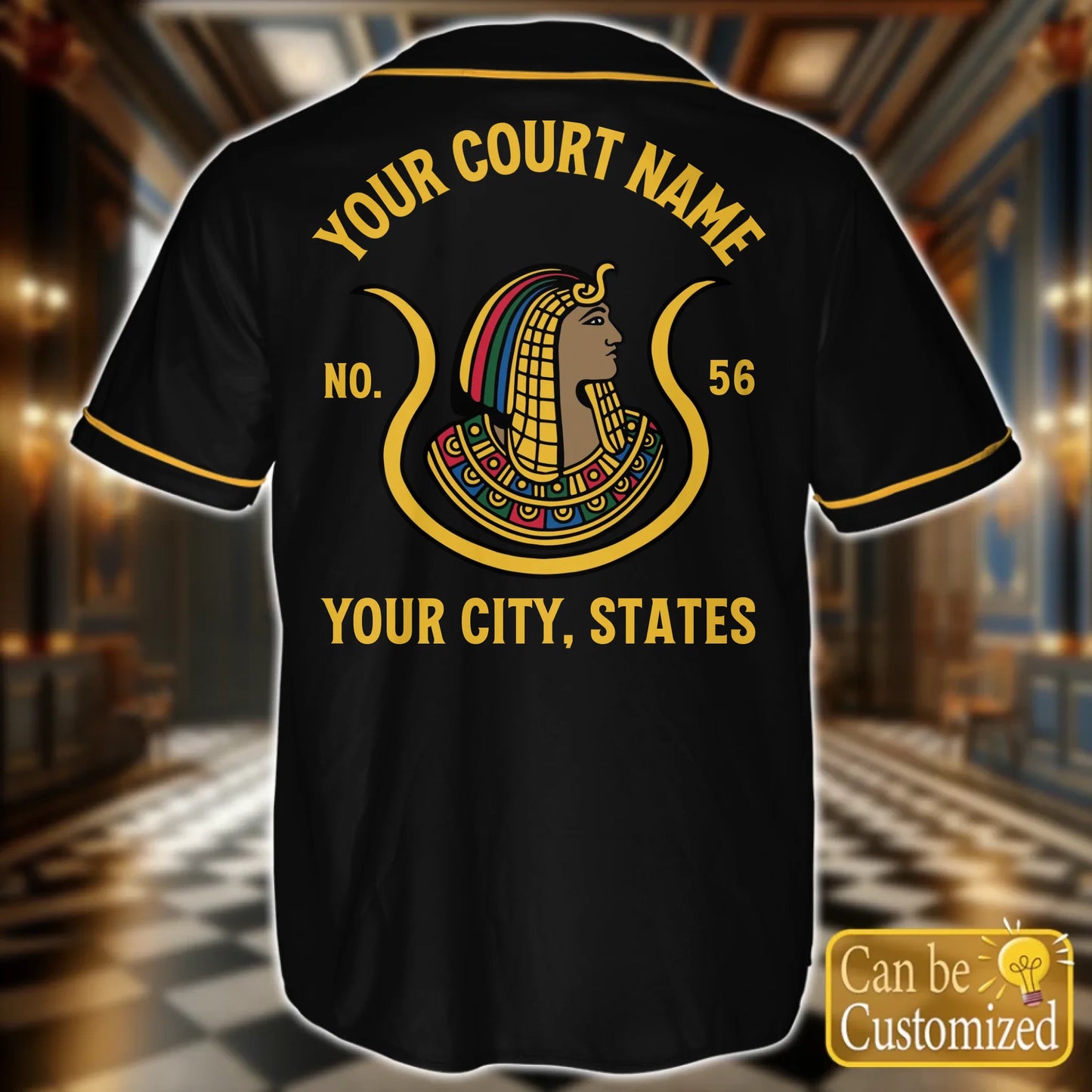 Custom Prince Hall Masons Baseball Jersey Back