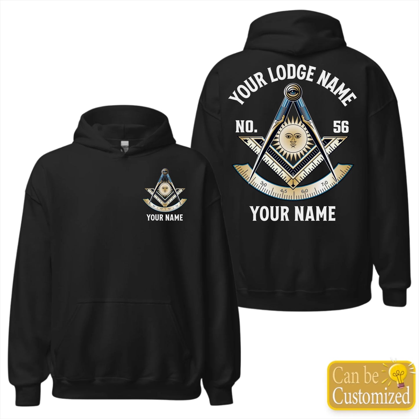Custom Past Master Masonic Freemason Hoodie