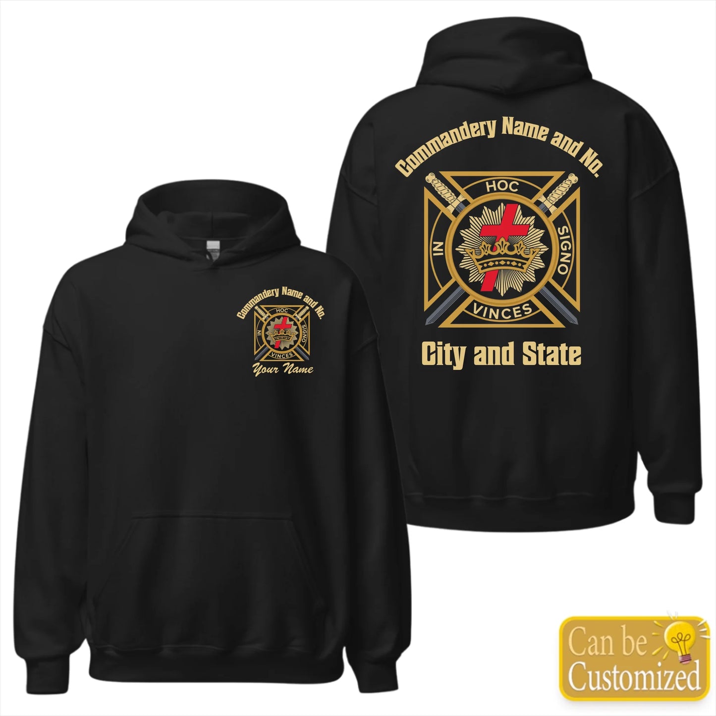 Custom Knights Templar Commandery Hoodie