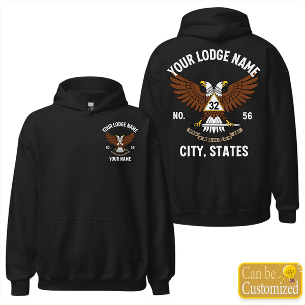 Custom 32nd Degree Scottish Rite Wing Up Hoodie