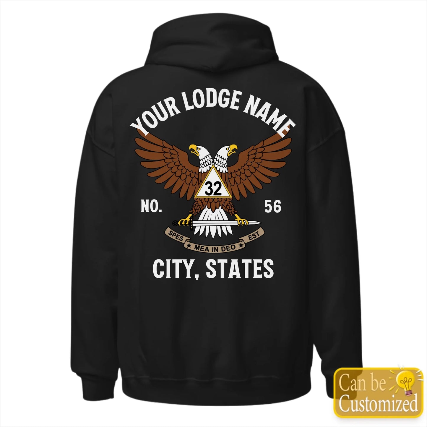 Custom 32nd Degree Scottish Rite Wing Up Hoodie