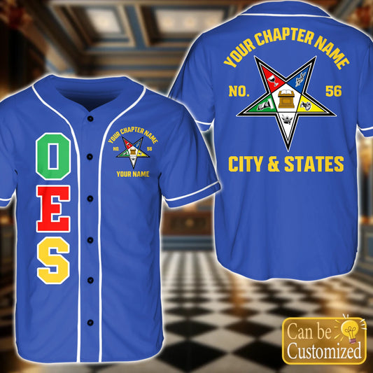 Custom  Order of the Eastern Star OES Baseball Jersey Front Back