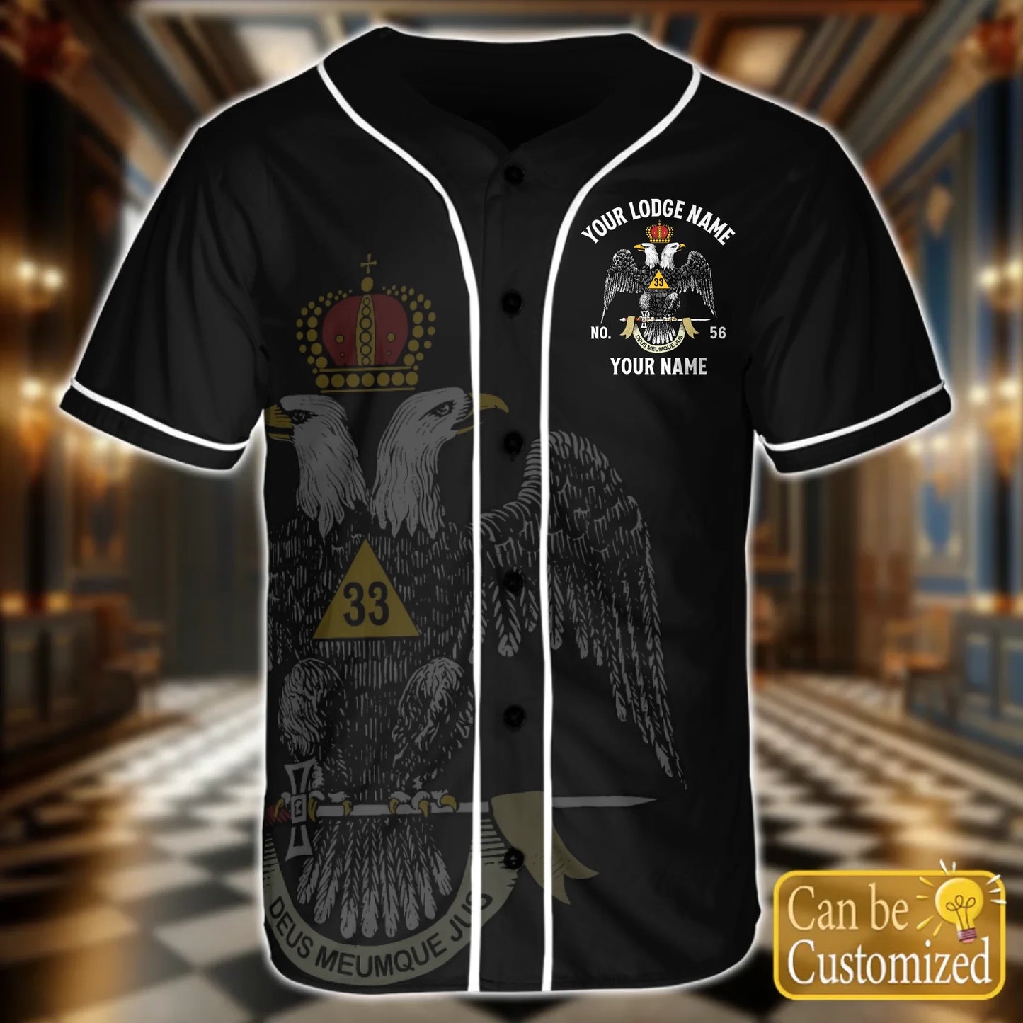 Custom Order of the Eastern Star OES Baseball Jersey Front