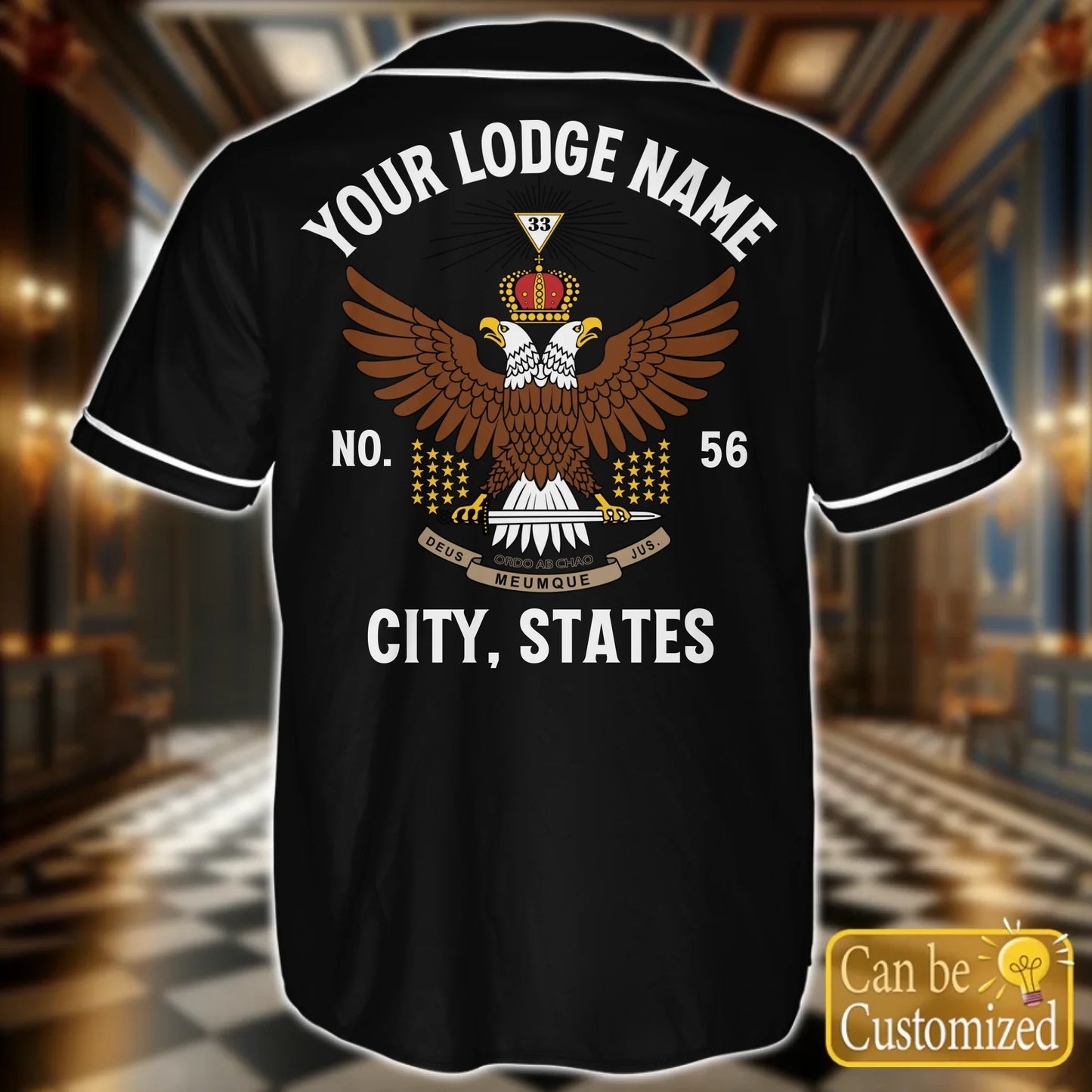 Custom Order of the Eastern Star OES Baseball Jersey Back