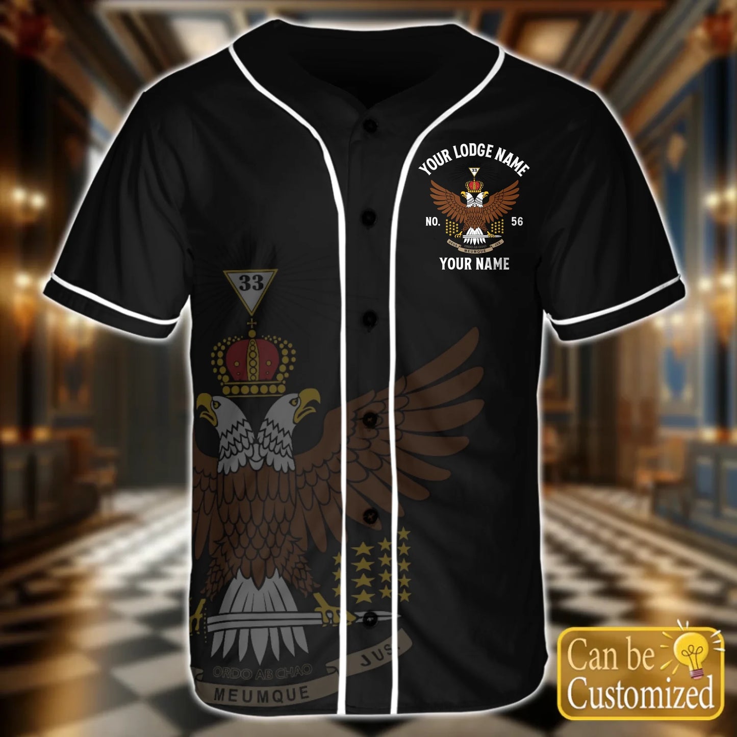 Custom Order of the Eastern Star OES Baseball Jersey Front
