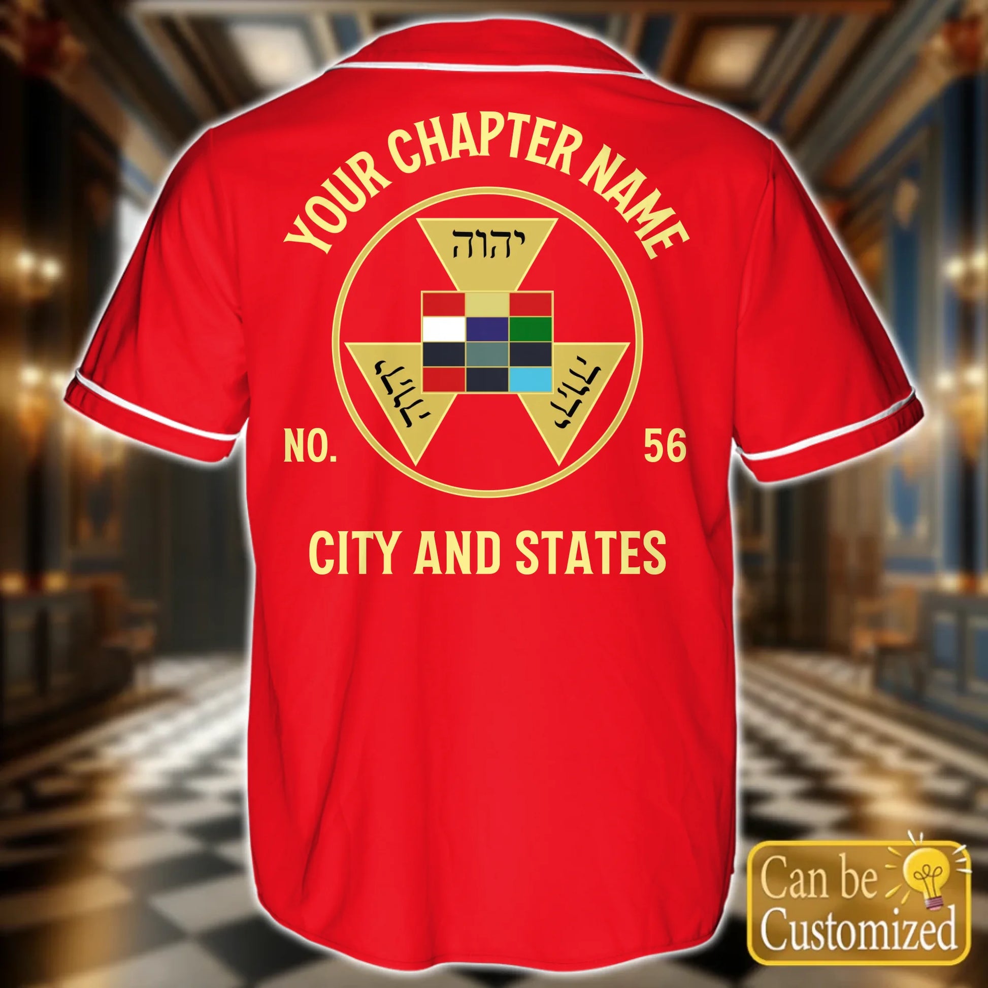Custom  Order of the Eastern Star OES Baseball Jersey Back