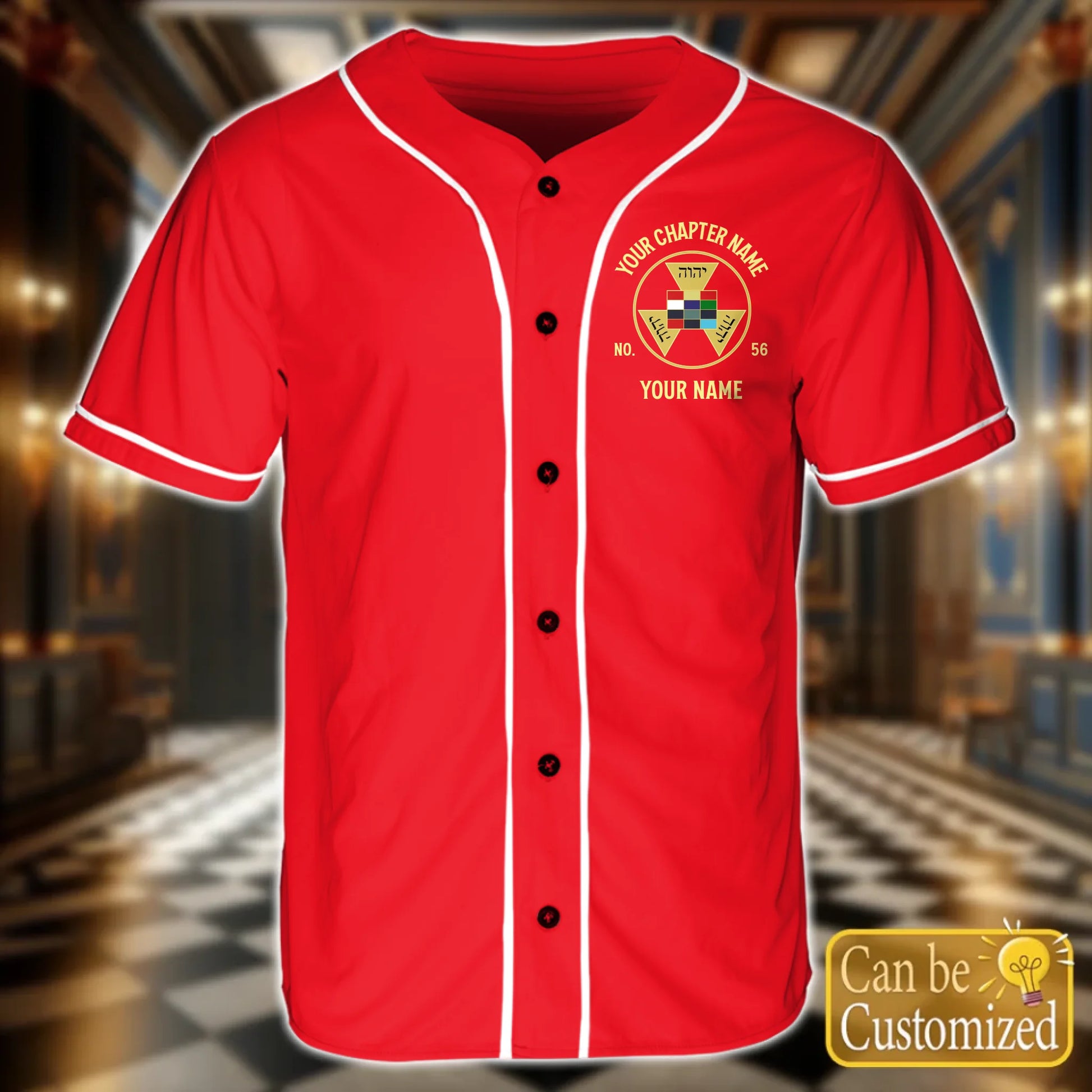 Custom  Order of the Eastern Star OES Baseball Jersey Front