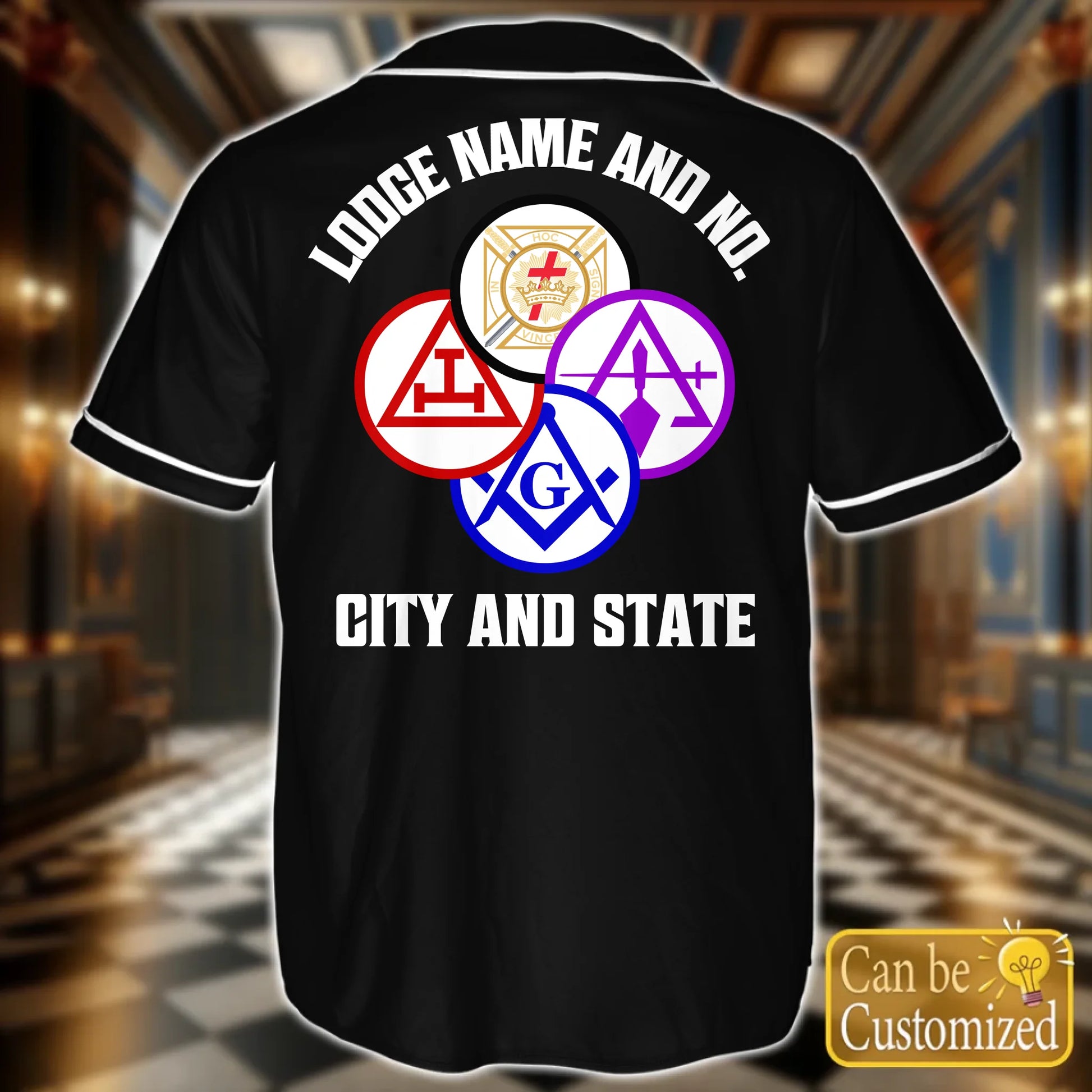 Custom  Order of the Eastern Star OES Baseball Jersey Back