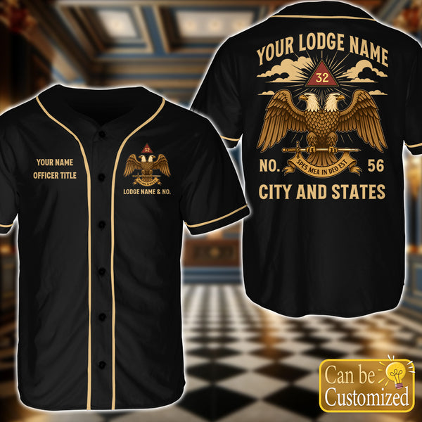Custom 32nd Degree Scottish Rite Baseball Jersey