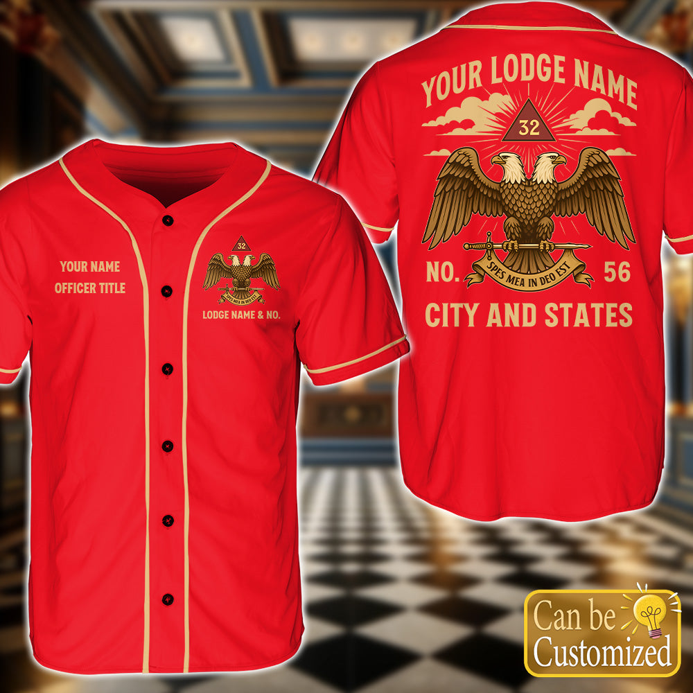 Custom 32nd Degree Scottish Rite Baseball Jersey
