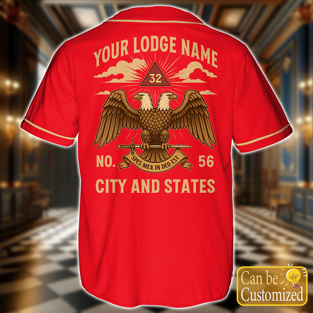 Custom 32nd Degree Scottish Rite Baseball Jersey