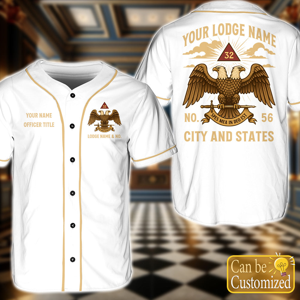 Custom 32nd Degree Scottish Rite Baseball Jersey