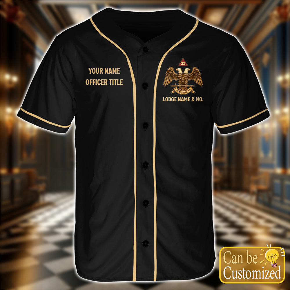 Custom 32nd Degree Scottish Rite Baseball Jersey