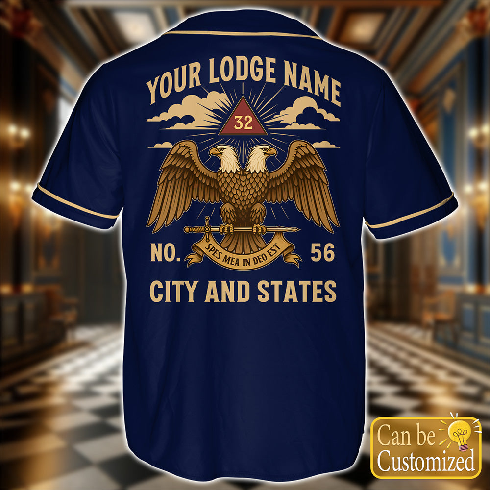 Custom 32nd Degree Scottish Rite Baseball Jersey