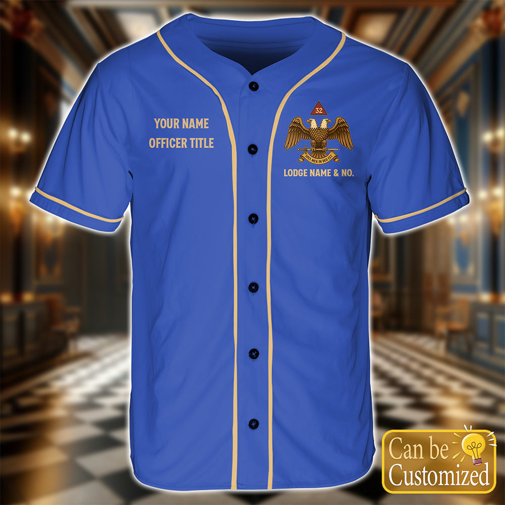 Custom 32nd Degree Scottish Rite Baseball Jersey