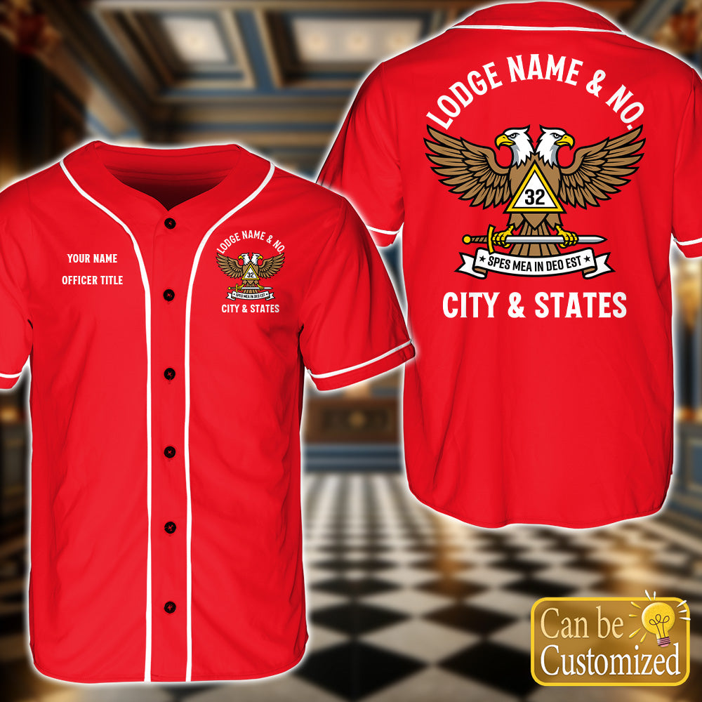 Custom 32nd Scottish Rite Baseball Jersey