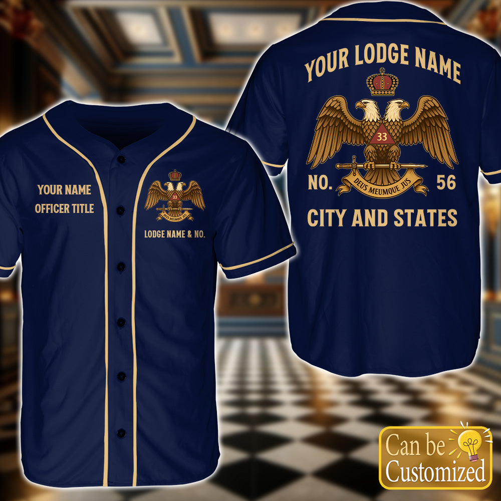 Custom 33rd Scottish Rite Baseball Jersey