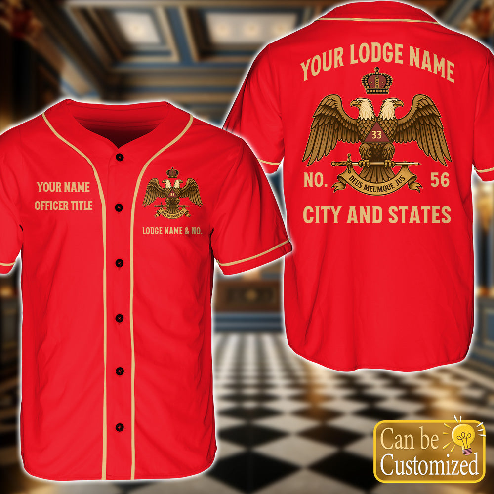 Custom 33rd Scottish Rite Baseball Jersey