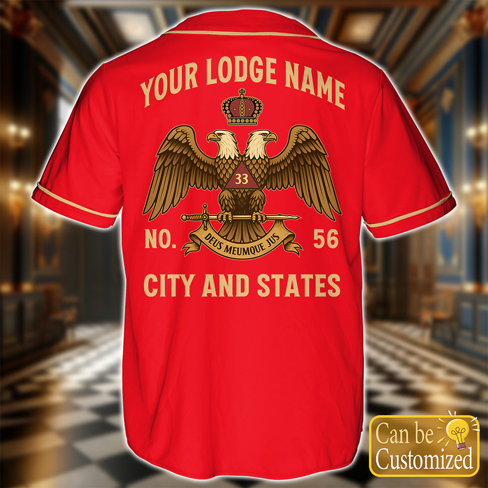 Custom 33rd Scottish Rite Baseball Jersey