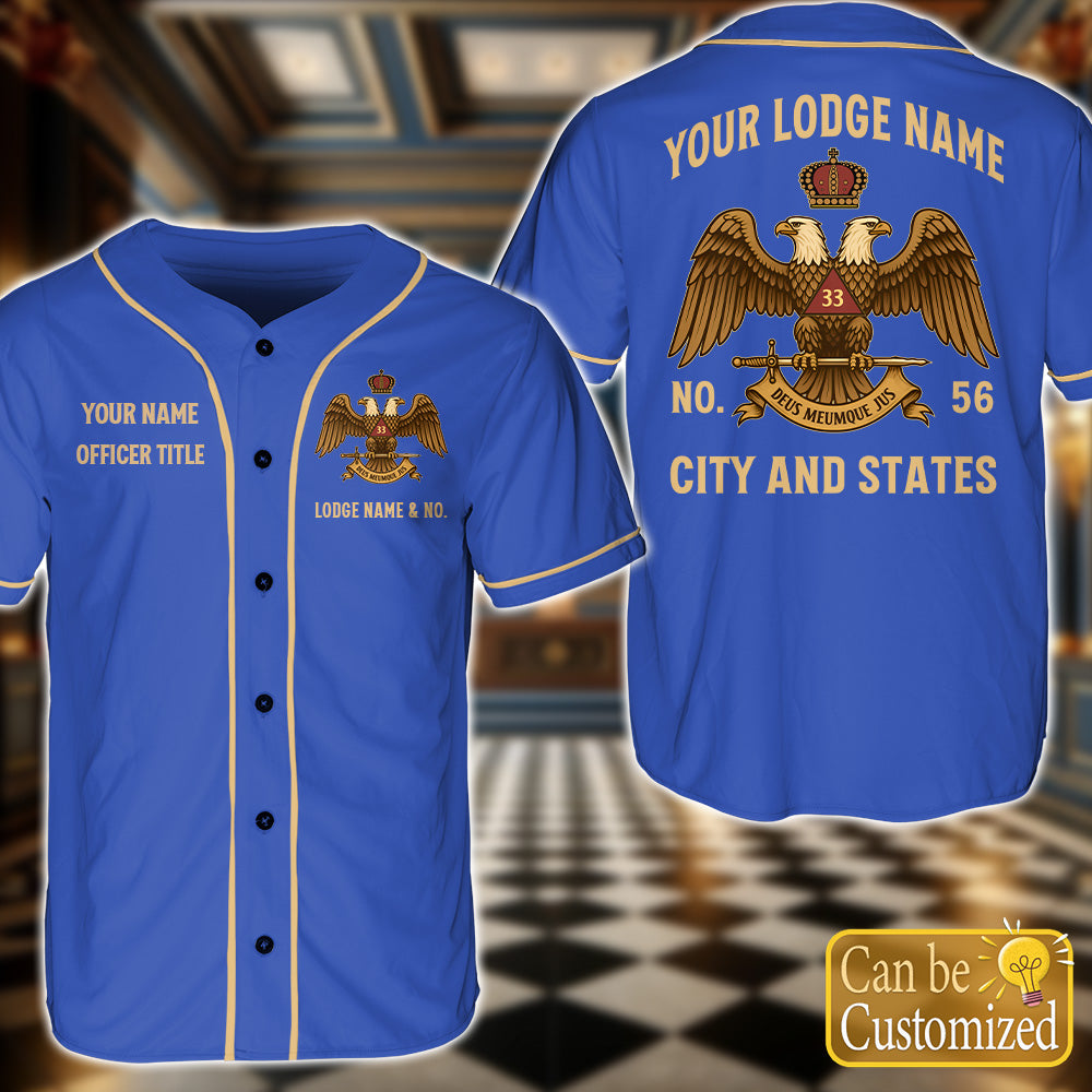 Custom 33rd Scottish Rite Baseball Jersey
