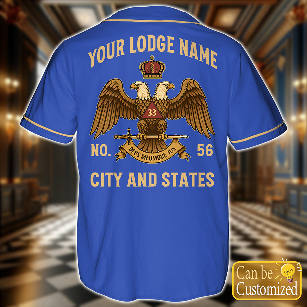 Custom 33rd Scottish Rite Baseball Jersey