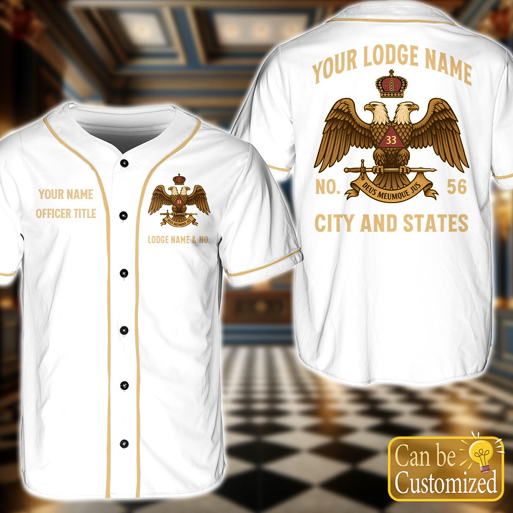 Custom 33rd Scottish Rite Baseball Jersey