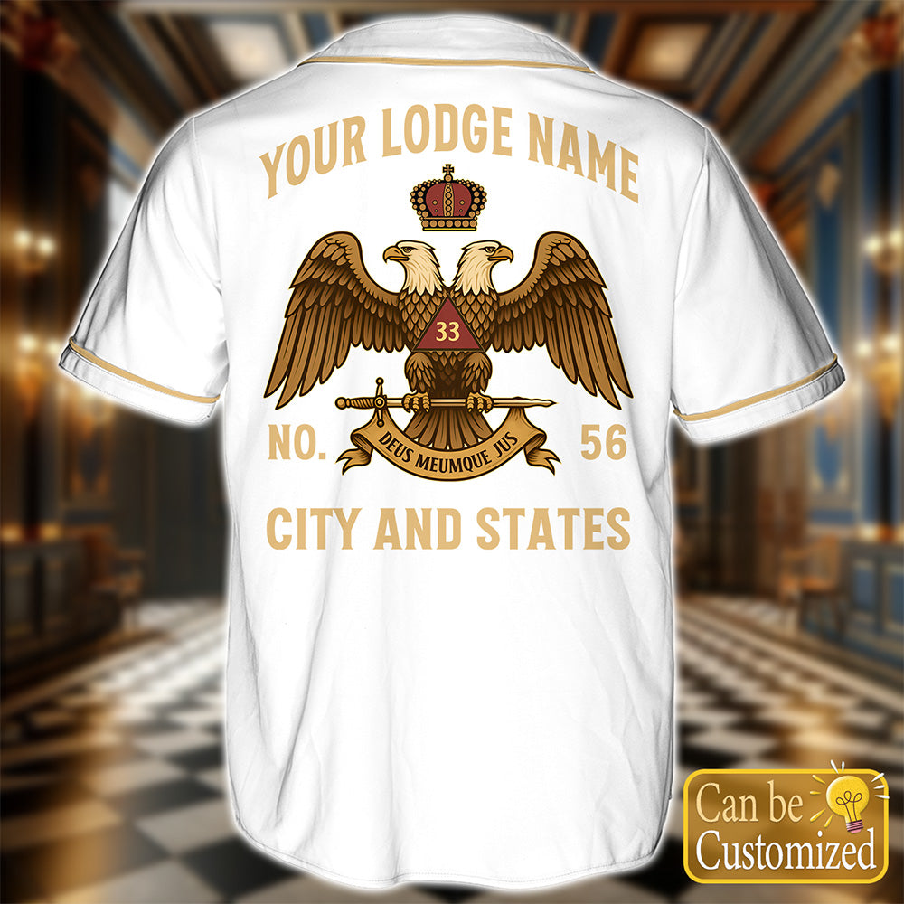 Custom 33rd Scottish Rite Baseball Jersey