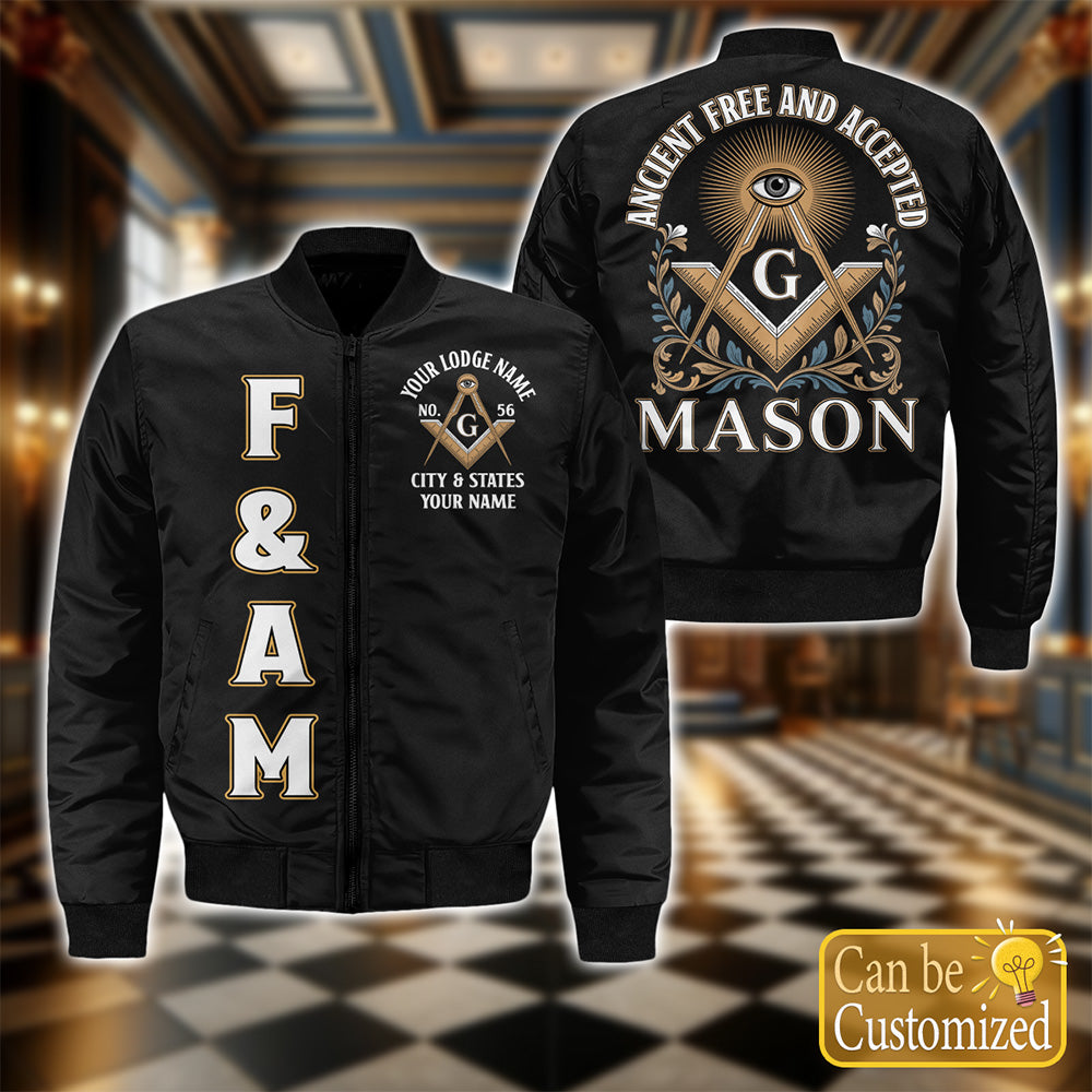 Custom Ancient Free & Accepted Masons Bomber Jacket