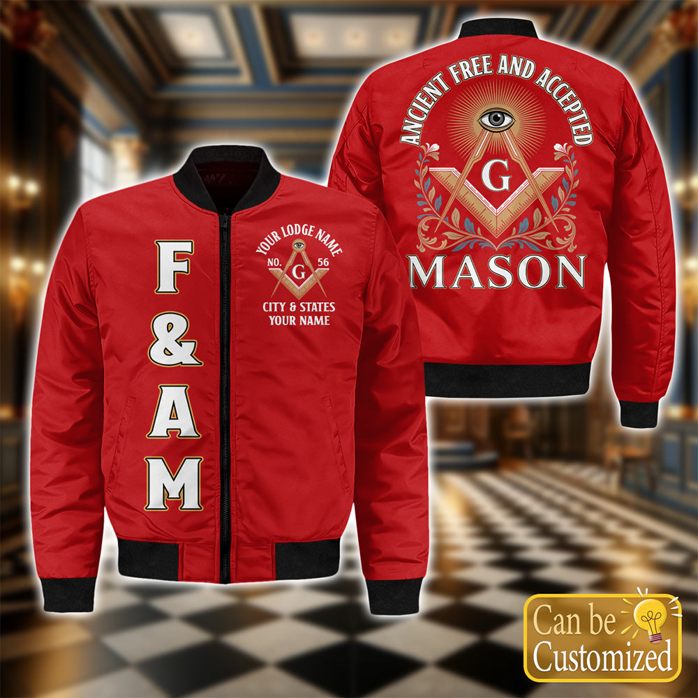 Custom Ancient Free & Accepted Masons Bomber Jacket