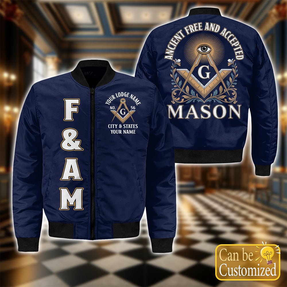 Custom Ancient Free & Accepted Masons Bomber Jacket