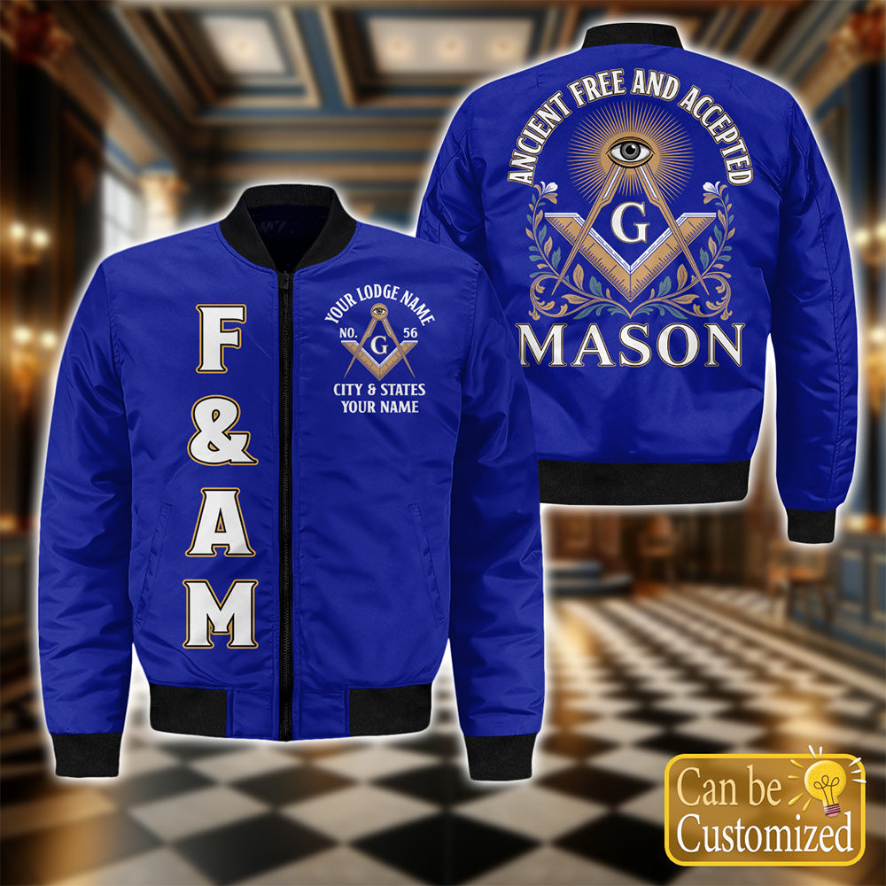Custom Ancient Free & Accepted Masons Bomber Jacket